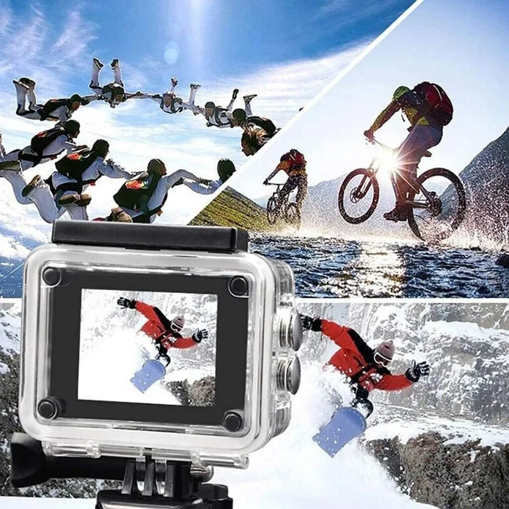 TEDATATA 1080p HD Action Camera 30m Waterproof Case Sports Cam